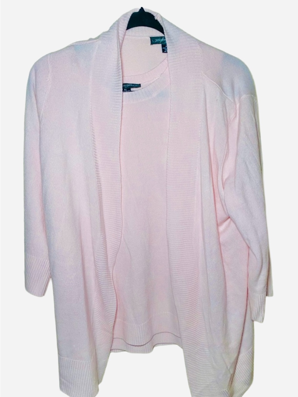 Designers Originals Vintage Pink Sleeveless Sweater Vest Top XL 100% Cotton Knit
